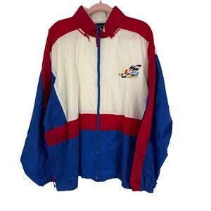 Swingster NASCAR Windbreaker Jacket Mens XL/XXL Blue Red White Good Vintage 90s